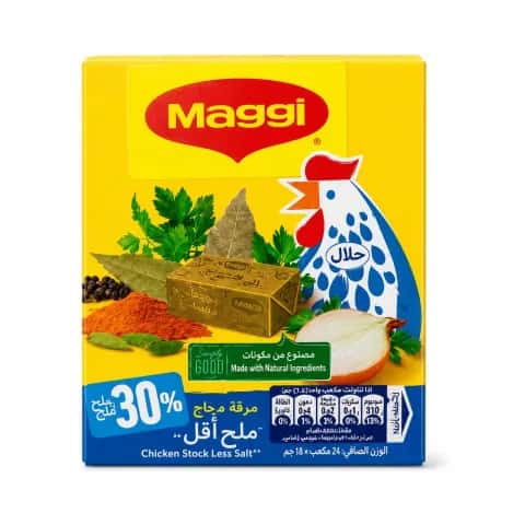Maggi Chicken Cubes Less Salt 24 x 18g