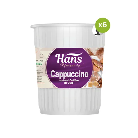 Instant Coffee Cappuccino 6 x 20g 120g Hans