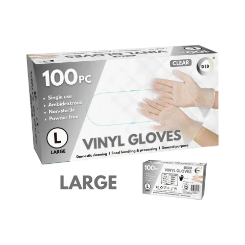 Vinyl Examination Gloves Large Powder Free 100 Pieces