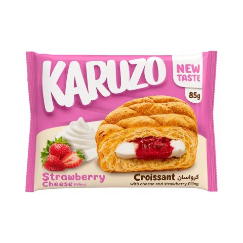 Croissant Strawberry and Cheese Fil 85g Karuzo